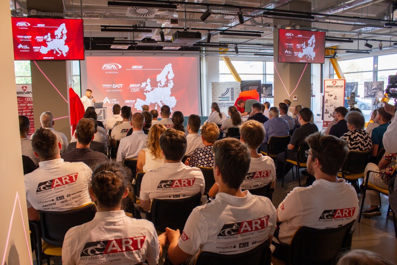 The rollout event of the SZEngine Team took place in the lobby of the Innovation Park building in Győr